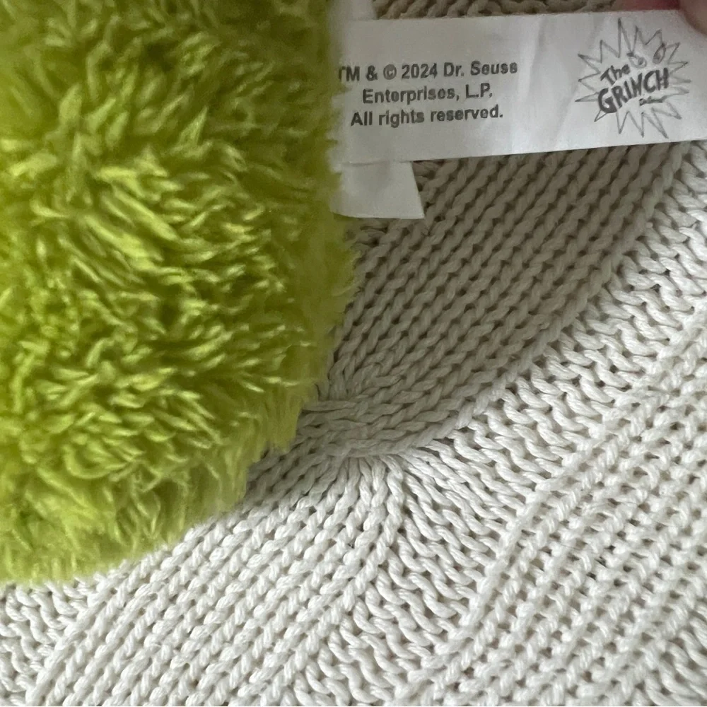 The Grinch Holiday Floppy Plush Pillow with Red Santa Hat How the Grinch Stole